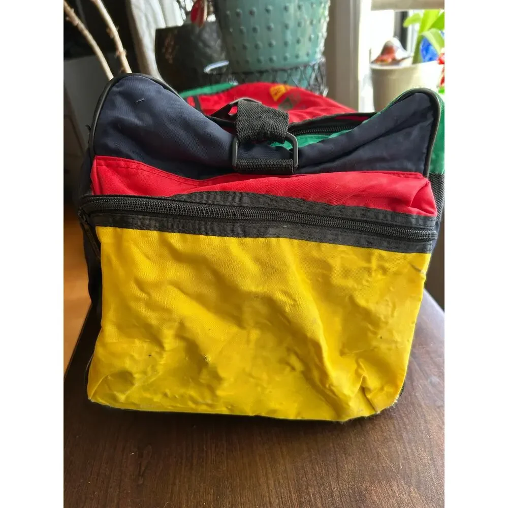 Vintage United Colors of Benetton multicolor colorblock nylon duffel bag